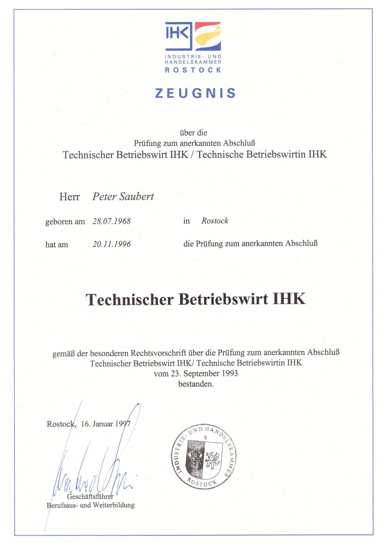 Technischer Betriebswirt (IHK)