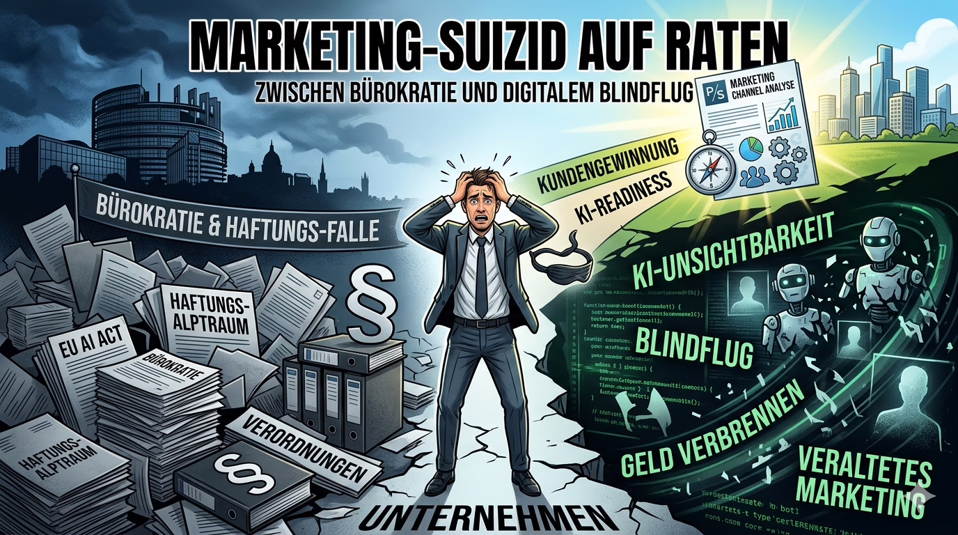 Marketing-Suizid auf Raten: Warum Ihr Unternehmen zwischen Bürokratie und digitalem Blindflug zerrieben wird