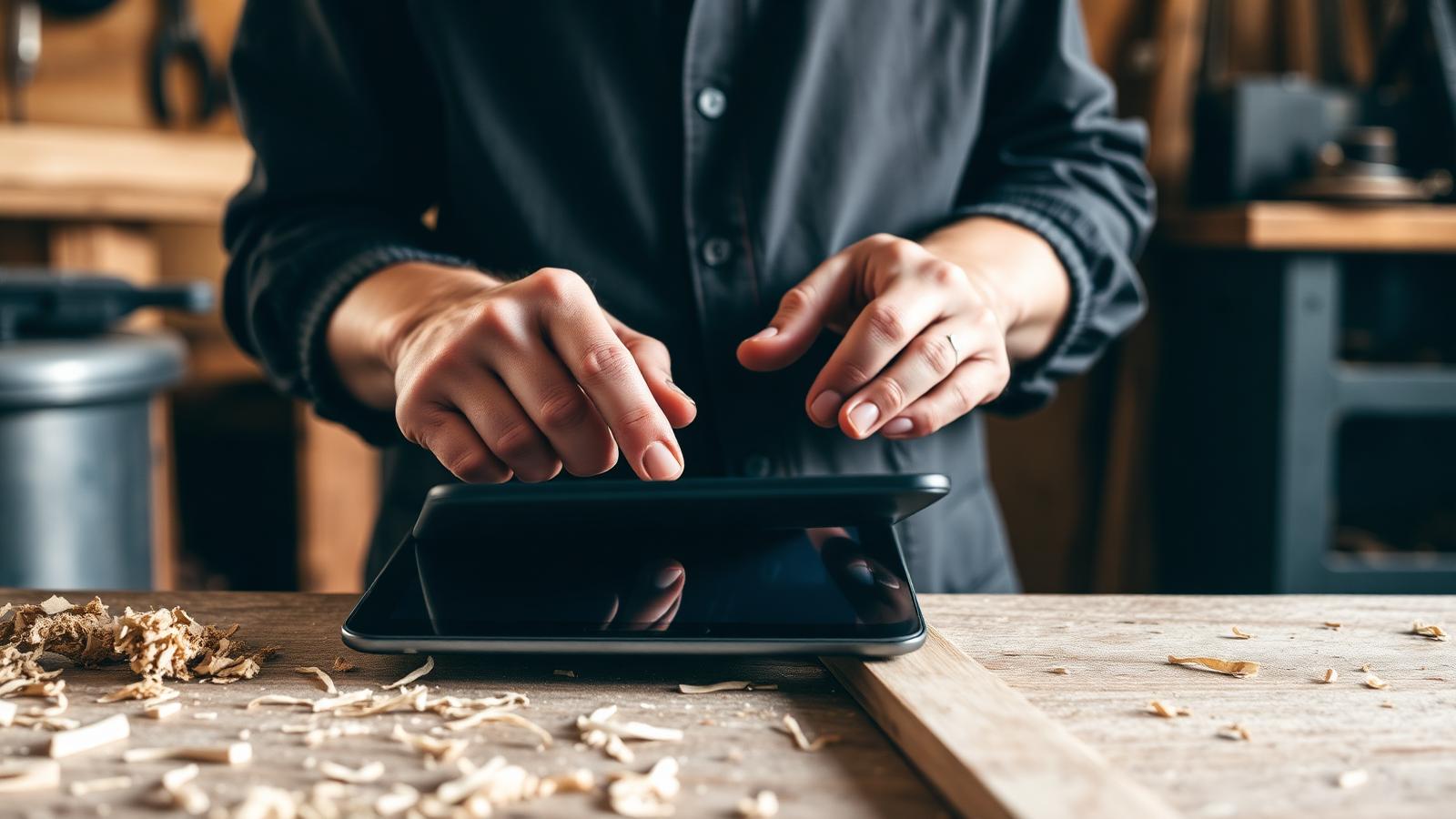 Papierbelege neben einem Laptop mit aufgeräumter Tabelle