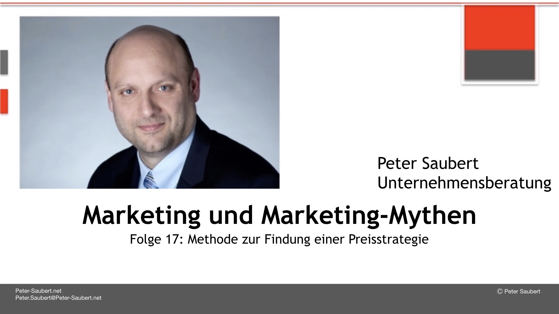 Marketing & Marketing-Mythen Folge Folge 17: Methode zur Findung einer Preisstrategie